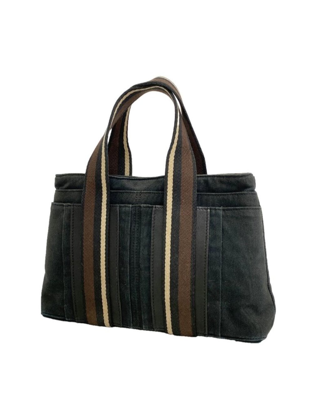 Hermes Tote Troca Horizontal PM Canvas Black Silver